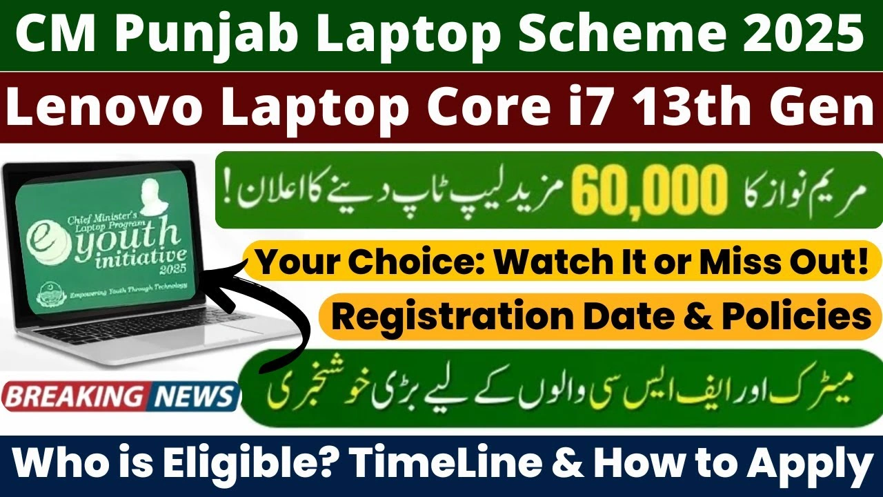 CM Punjab Laptop Scheme 2025: Free Laptops for Intermediate Students – Eligibility & Selection Process