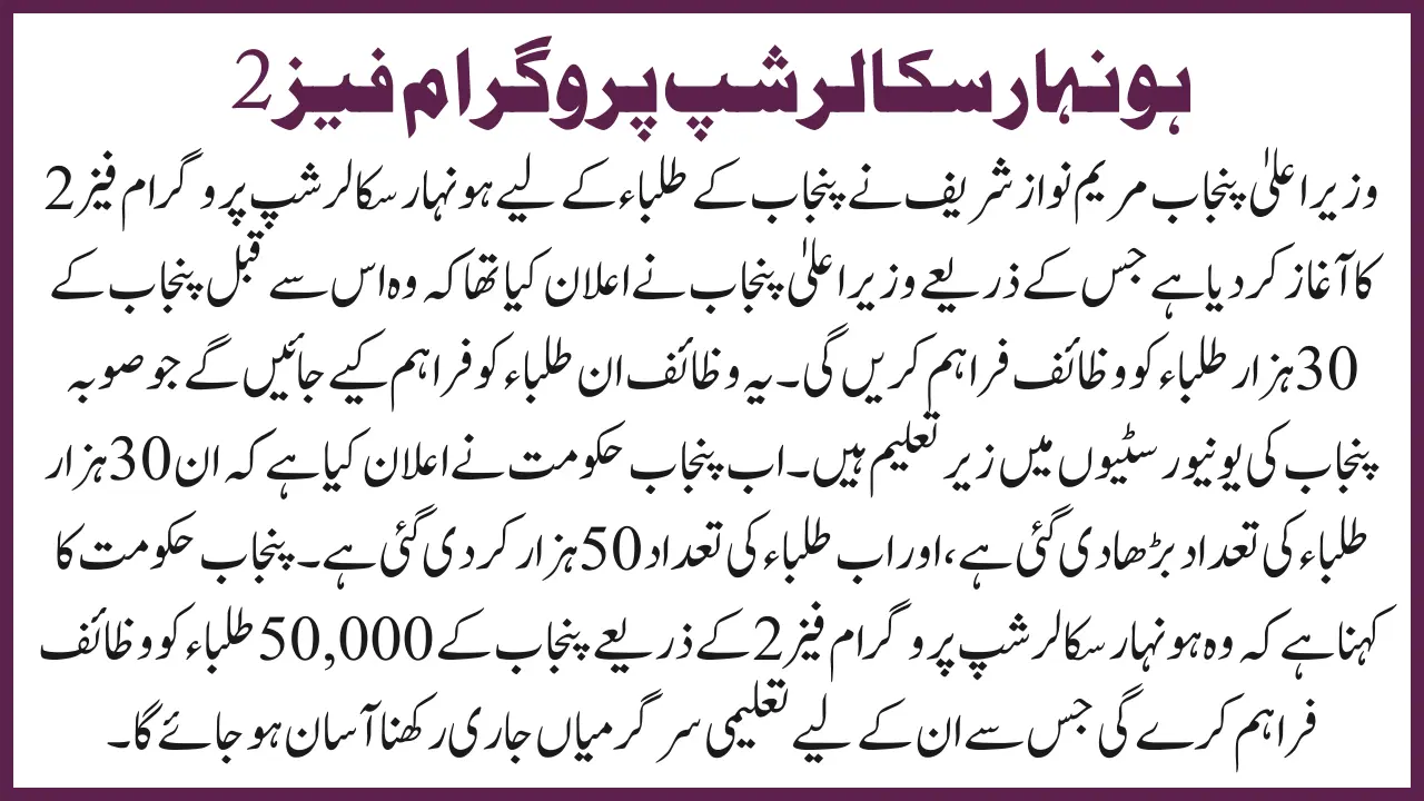 CM Punjab Honhaar Scholarship Program 2025 – Apply Online & Secure Your Future