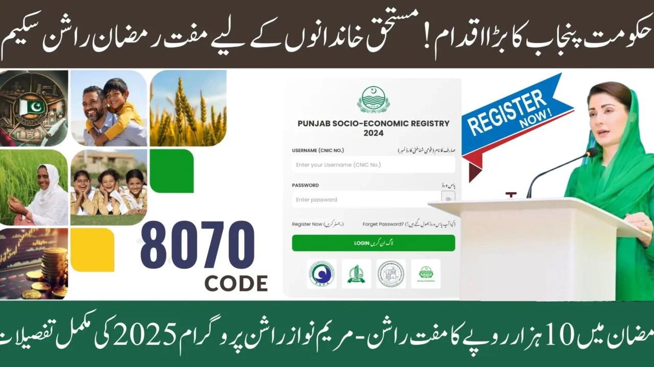 Maryam Nawaz Rashan Relief Program 2025 – Get Rs 10,000 by Sending CNIC to 8070 – Registration Now Open